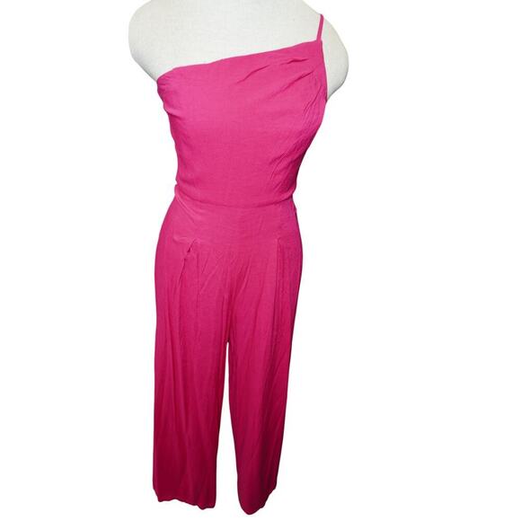 House of Harlow 1960 Pink One Shoulder Wide Leg Jumpsuit – Size Small - Picture 1 of 8